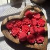 Wooden heart candle